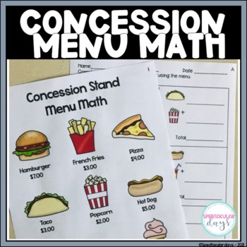Preview of Concession Stand Menu Math