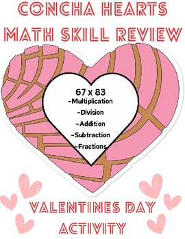 Preview of Valentines Day math: Concha Math hearts