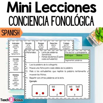 Preview of Conciencia Fonologica Lecciones | Lectura Guiada | Phonemic Awareness in Spanish