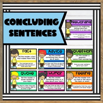 Concluding Sentence and Topic Sentence Posters for Writers Workshop