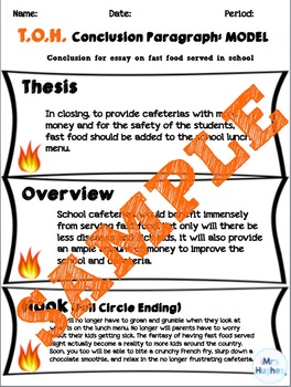 Conclusion Paragraph Model for Middle and High School Students by iMrsHughes