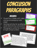 Conclusion Paragraph Notes & Activity Package