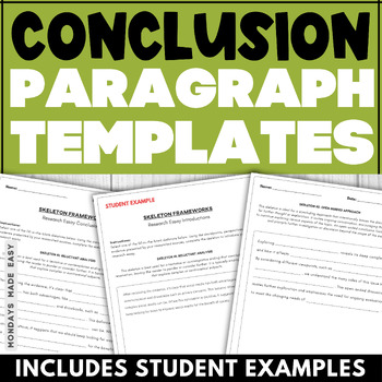 Preview of Conclusion Paragraph Templates - Differentiated Skeletons for Research Essays