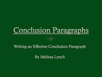 Preview of Conclusion Paragraphs