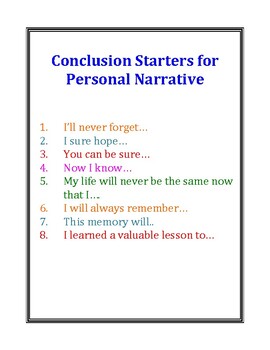 conclusion starters for personal essays