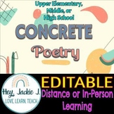 Concrete Poetry Shape Poems Elementary Middle High School 