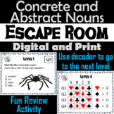 Concrete and Abstract Nouns Activity: Escape Room Grammar 