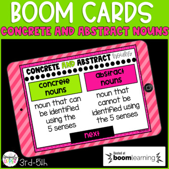 Preview of Concrete and Abstract Nouns | BOOM Cards | Digital Task Cards