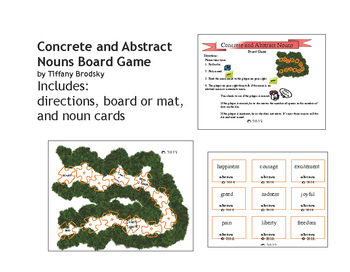 Preview of Concrete and Abstract Nouns Game Board, Great for Literacy Center or Small Group