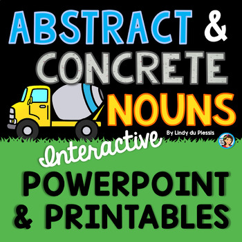 Preview of Concrete and Abstract Nouns PowerPoint, Worksheets, Posters and More!