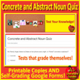 Concrete and Abstract Nouns Test - Print & SELF-GRADING GO