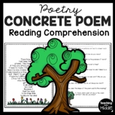 Concrete Poem Example and Reading Comprehension Worksheet Poetry
