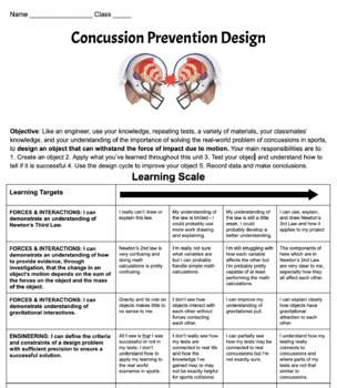 Preview of Concussion Prevention Design Project - Newton's 3rd Law