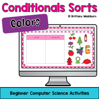 Preview of Conditional Color Digital Sorts - Beginner Computer Science