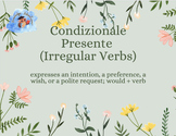 Italian Bundle: Conditional Present Tense - Irregular Verbs