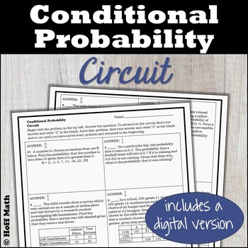 Preview of Conditional Probability CIRCUIT with worked solutions | DIGITAL and PRINT