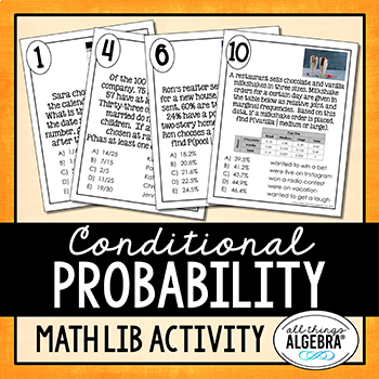 Preview of Conditional Probability (& Two-Way Tables) | Math Lib Activity