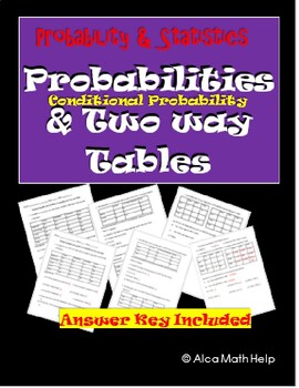 Preview of Conditional Probability and Two-Way Worksheet, CW, HW, Review CP Stats, Ap Stats