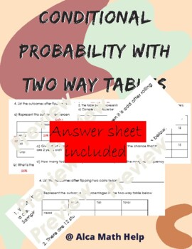 Preview of Conditional Probability and Two-way tables AP Stats/ CP Probability and Stats