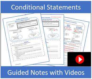 Preview of Conditional Statements Guided Notes with Video