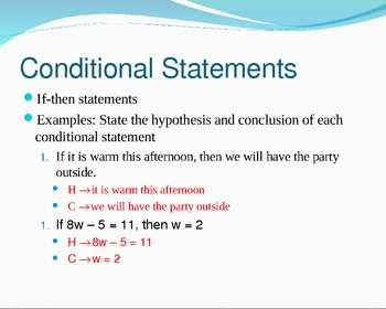 Preview of Conditional Statements Notes