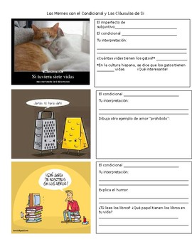 Preview of Conditional and Imperfect Subjunctive (If clauses) Meme and Comic Activity