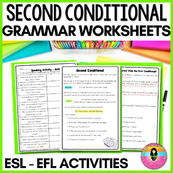 Preview of Conditionals Grammar Worksheets TEFL - ESL Activities | Second Conditional