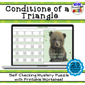 Preview of Triangle Inequality & Angle Sum Theorem Self Checking Mystery Picture