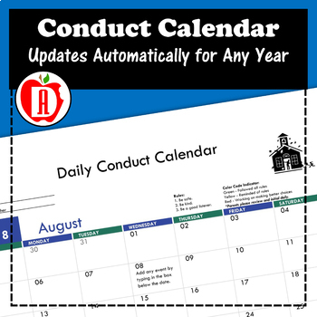 Preview of Conduct Calendar (Any Year)