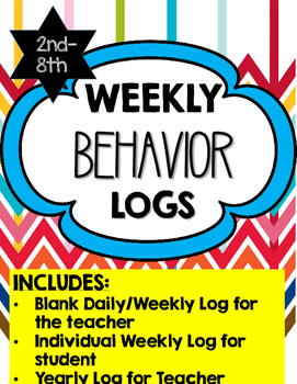 Preview of Daily/Weekly/ Yearly Conduct/Behavior Logs for Teacher and Students