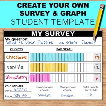 Preview of Conduct Your Own Survey and Graph the data STUDENT Worksheets