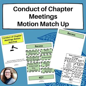 Preview of Conduct of Chapter Meetings Motion Match Up