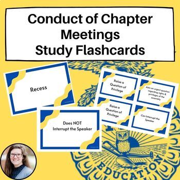 Preview of Conduct of Chapter Meetings - Study Flashcards