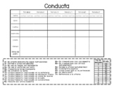 Conduct sheet in spanish- hoja de conducta