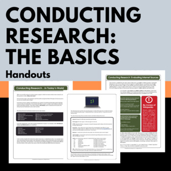 Preview of Conducting Research: Evaluating Sources, Internet & Library Research Handouts