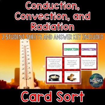 Preview of Conduction, Convection, and Radiation Card Sort - Heat Transfer