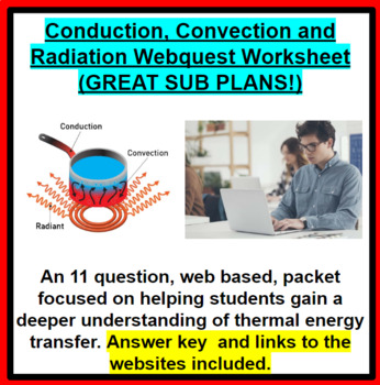 Preview of Conduction, Convection and Radiation Webquest (GREAT SUB PLANS!)
