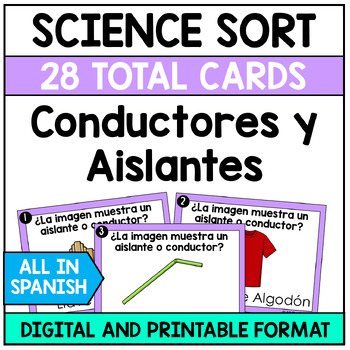 Preview of Conductores y Aislantes Spanish Sort