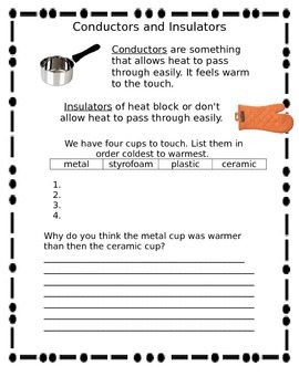 Conductors and Insulators by Working Smarter in Third Grade | TpT