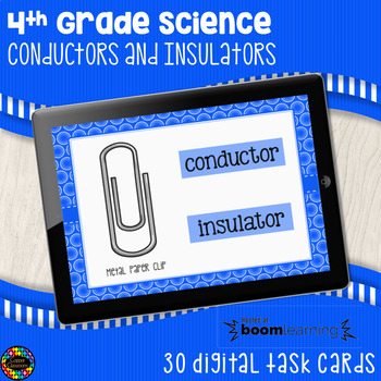 Preview of Conductors and Insulators Digital Science Distance Learning Boom Cards