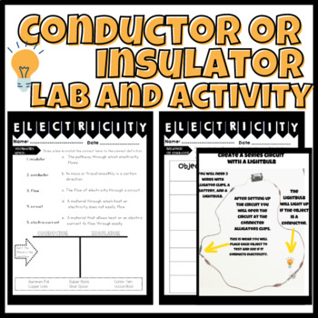 Conductors and Insulators Lab Activity Lesson Electricity | TPT