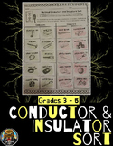 Conductors and Insulators Sort for Electrical Energy (Notebook Activities)