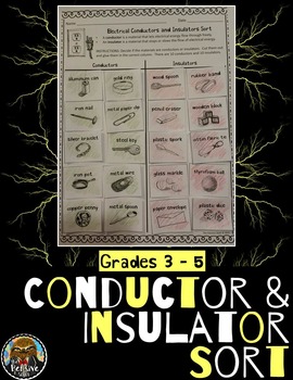Preview of Conductors and Insulators Sort for Electrical Energy (Notebook Activities)