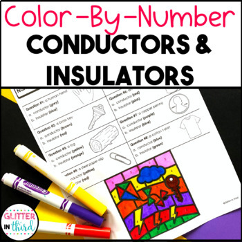 Preview of Conductors and Insulators Worksheets Activities Color By Number