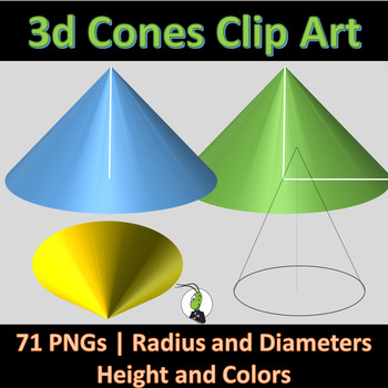 Preview of Geometry Clipart 3d Shapes Cones for Commercial Use