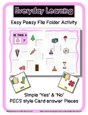 Cone - Shape - Yes / No File Folder with PECS Icon Cards *setA