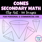 Cones Clipart - 3D Shapes for Secondary Math