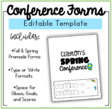 Conference Cover Forms Editable Template | Parent Teacher 