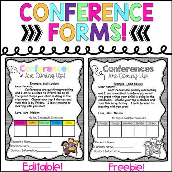 Preview of Conference Form Freebie