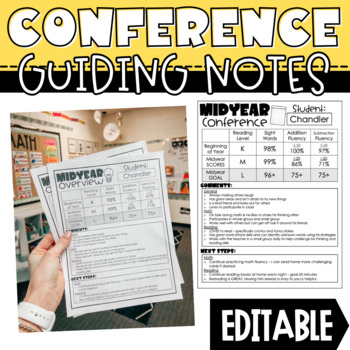 Preview of Conference Forms - Beginning, Midyear, & End of Year